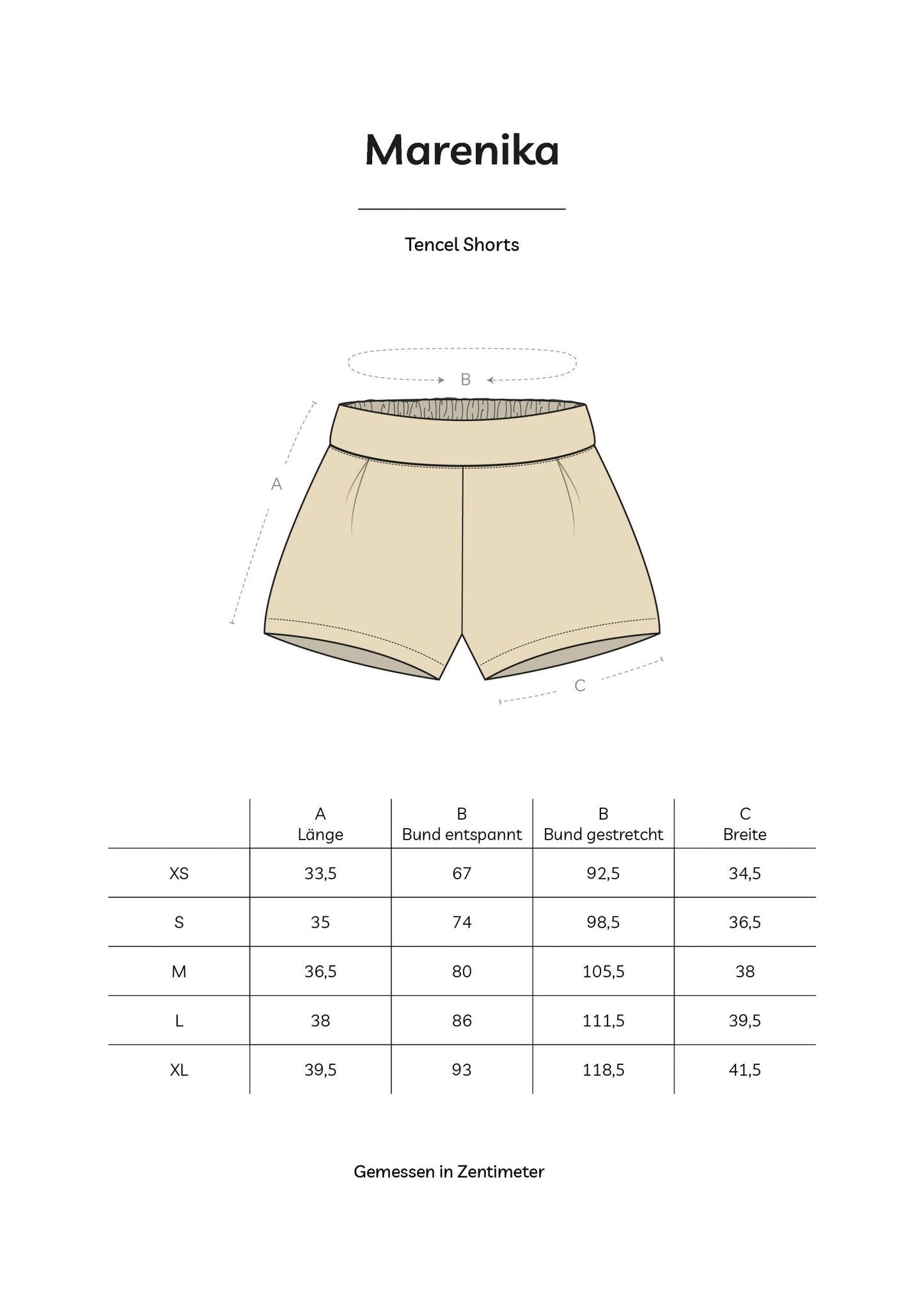 Shorts LIA aus Tencel - Beige