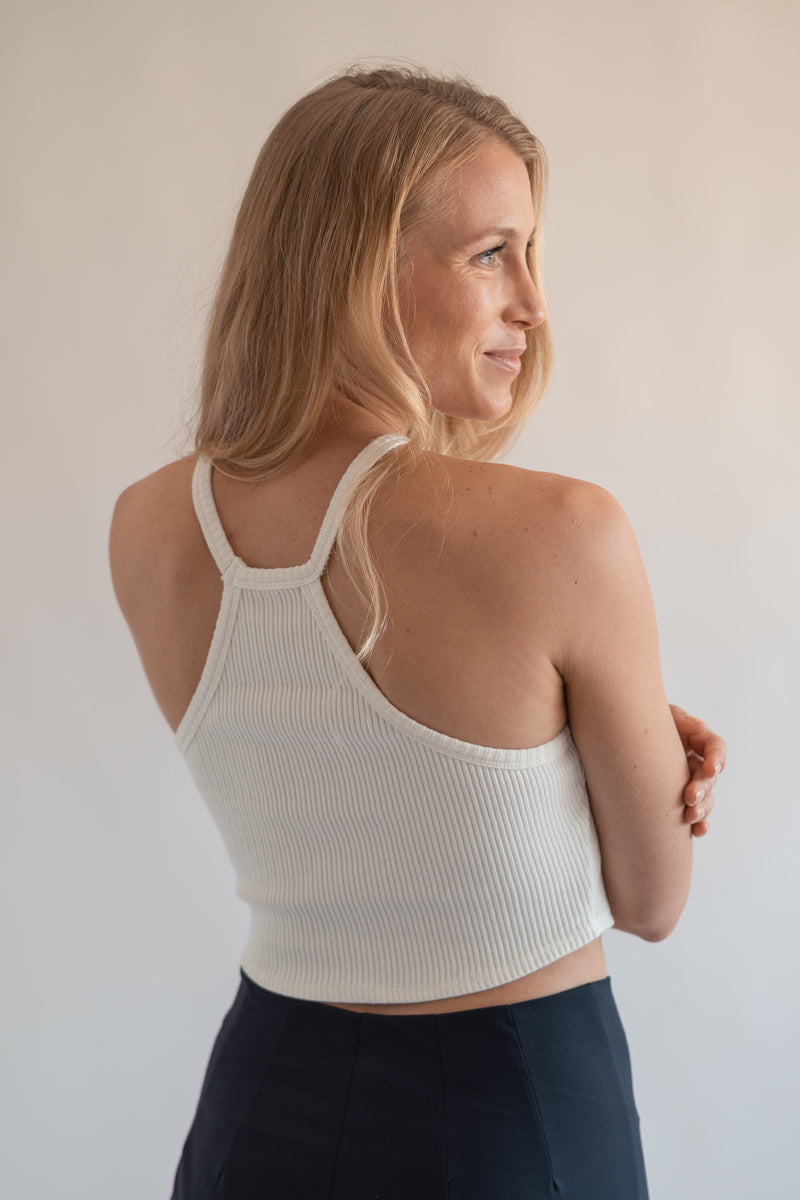 Crop-Top AUDREY aus Bio-Baumwolle - Weiss