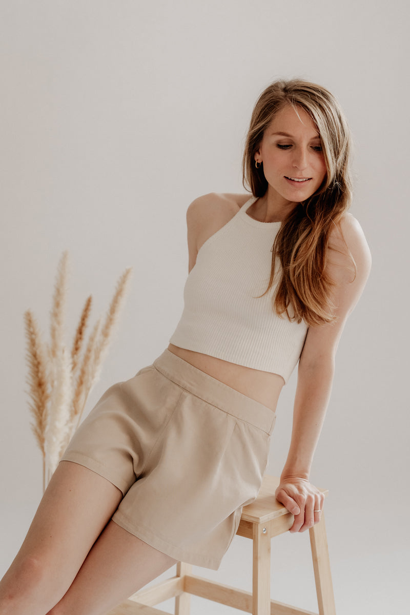 Shorts LIA aus Tencel - Beige