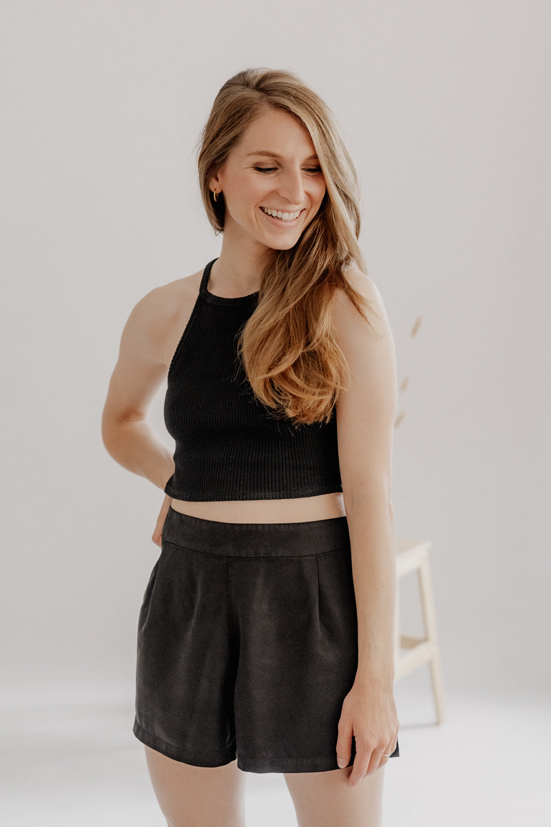 Shorts LIA aus Tencel - Schwarz