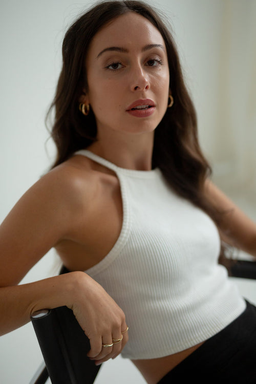 Crop top AUDREY made of organic cotton - white 