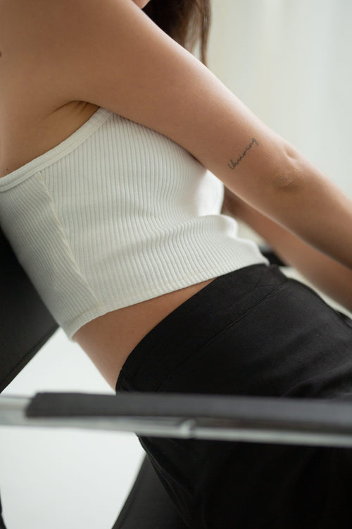 Crop top AUDREY made of organic cotton - white 