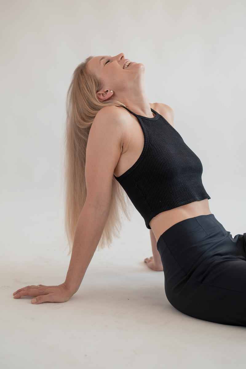 Crop-Top AUDREY aus Bio-Baumwolle - Schwarz