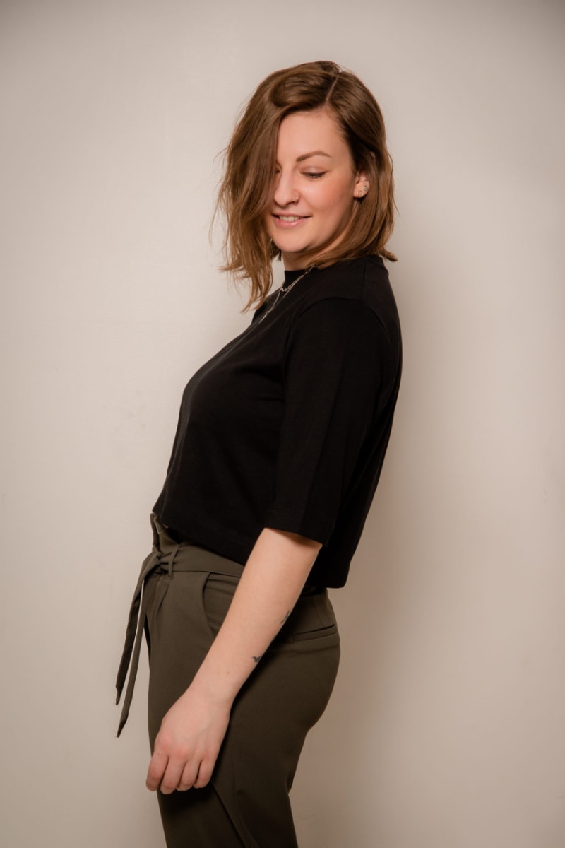Crop-Top ELISA aus Bio-Baumwolle - Schwarz