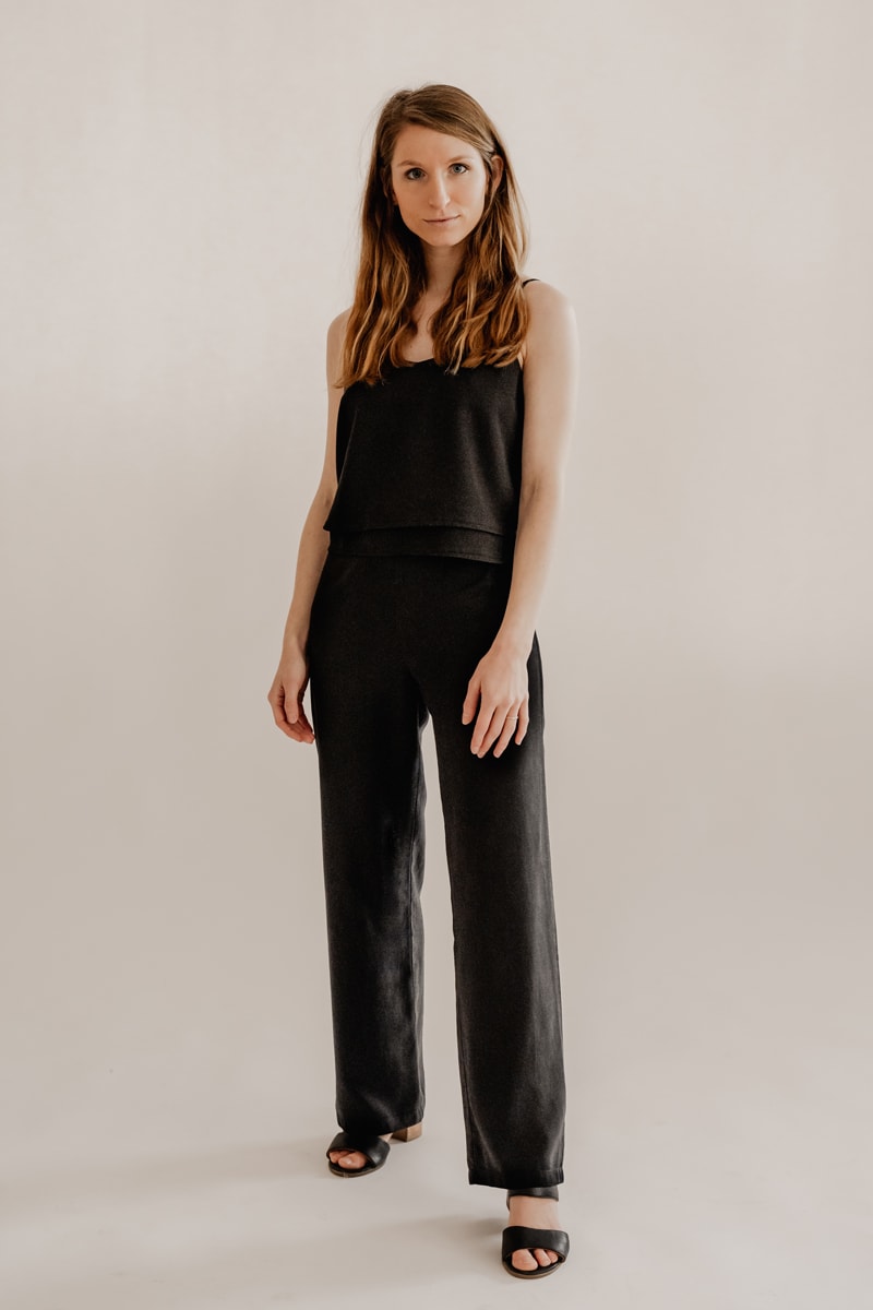 Marlene-Hose LENI aus Tencel - Schwarz