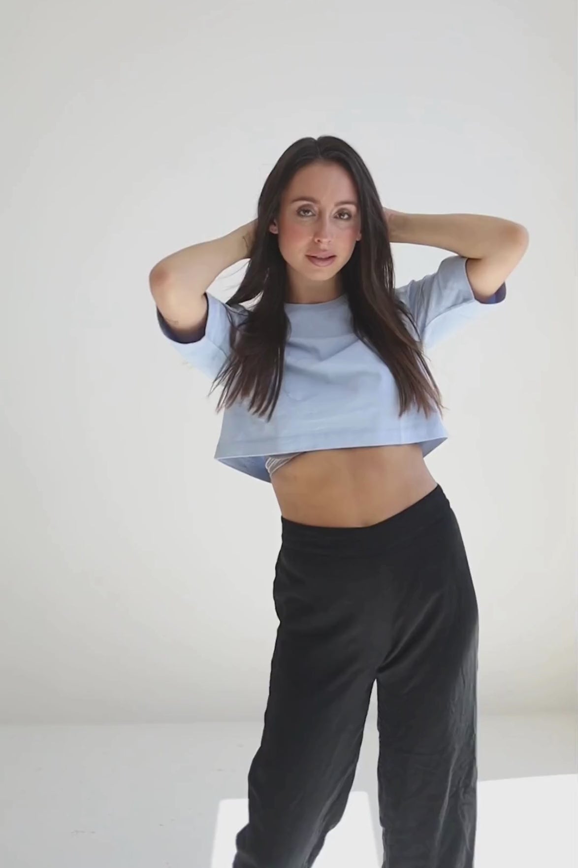 Crop top ELISA made of organic cotton - sage